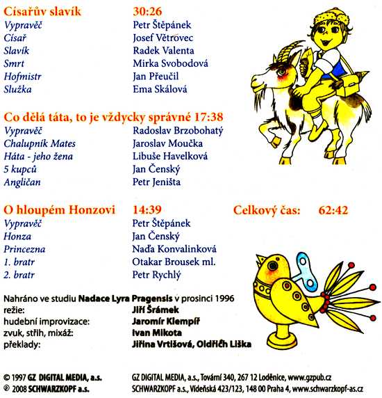 Císařův slavík a jiné příběhy CD Císařův slavík a jiné příběhy CD